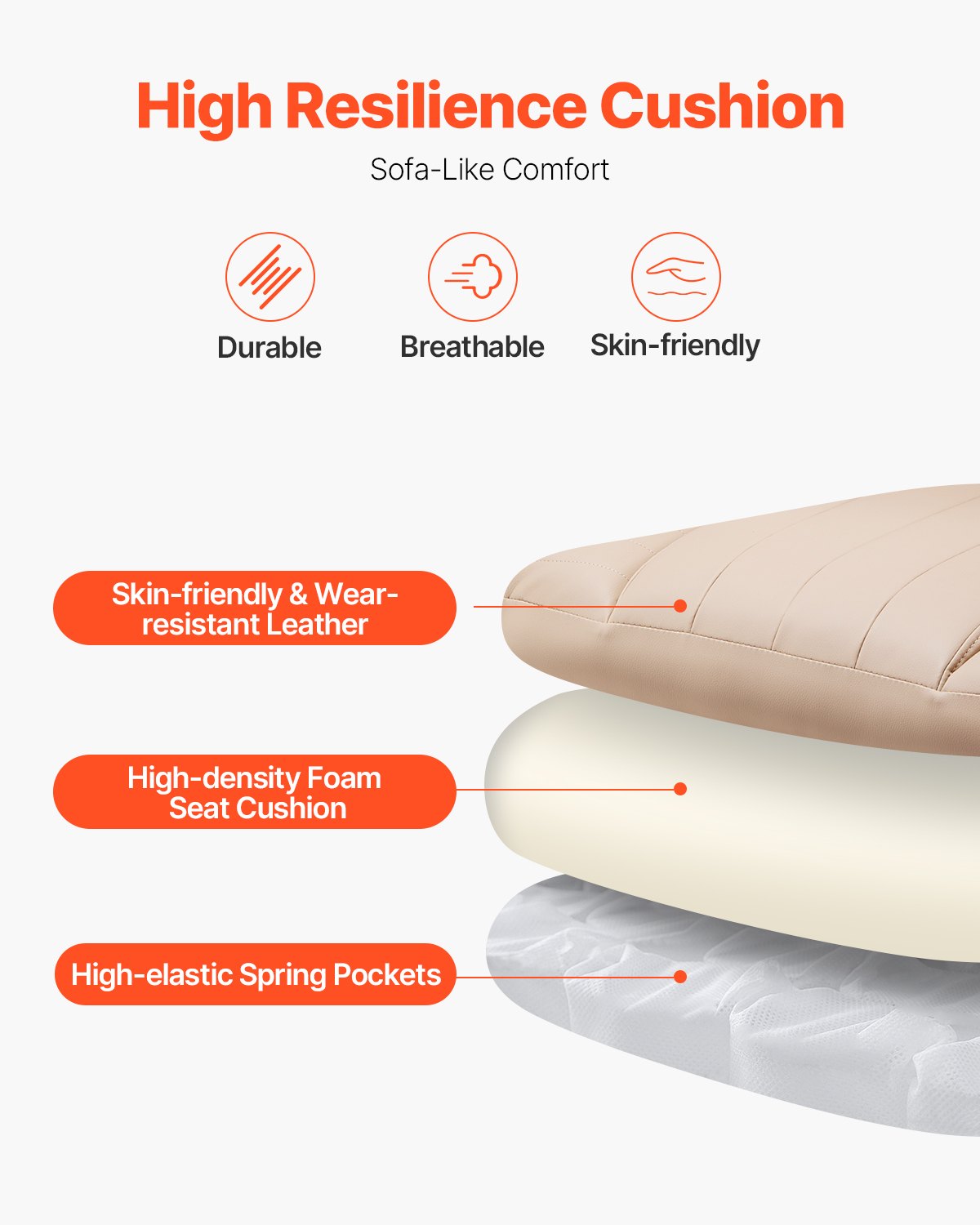 Executive Office Chair High Back Chair Footrest &amp; Removable Armrests Brown