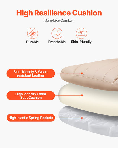 Executive Office Chair High Back Chair Footrest &amp; Removable Armrests Brown