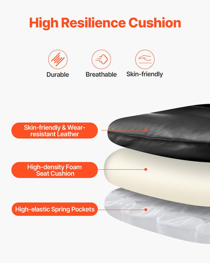 Executive Office Chair High Back Chair with Footrest Lumbar Cushion Black