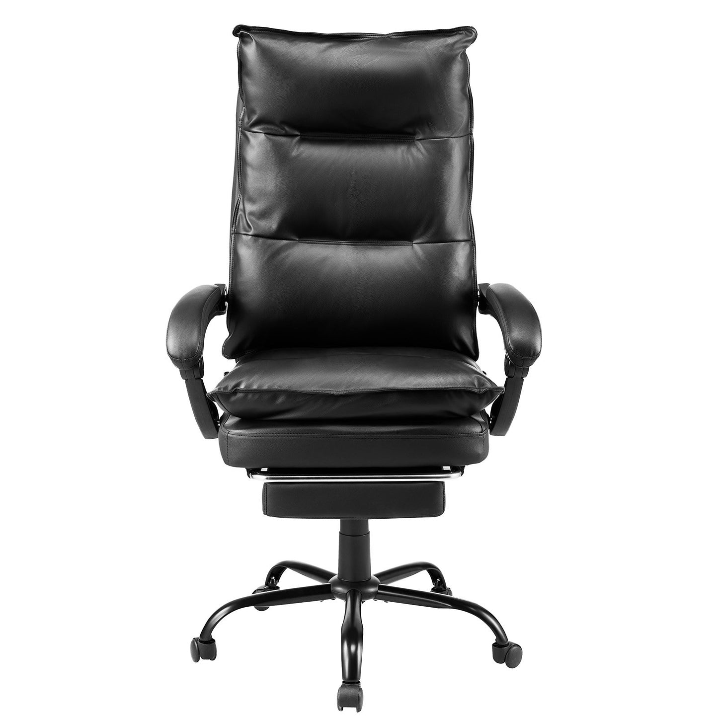 Executive Office Chair High Back Chair with Footrest Lumbar Cushion Black