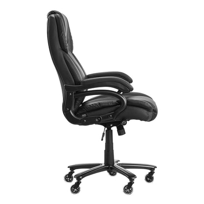 Executive Chair High Back Office Chair Knob-Control Lumbar Support Black