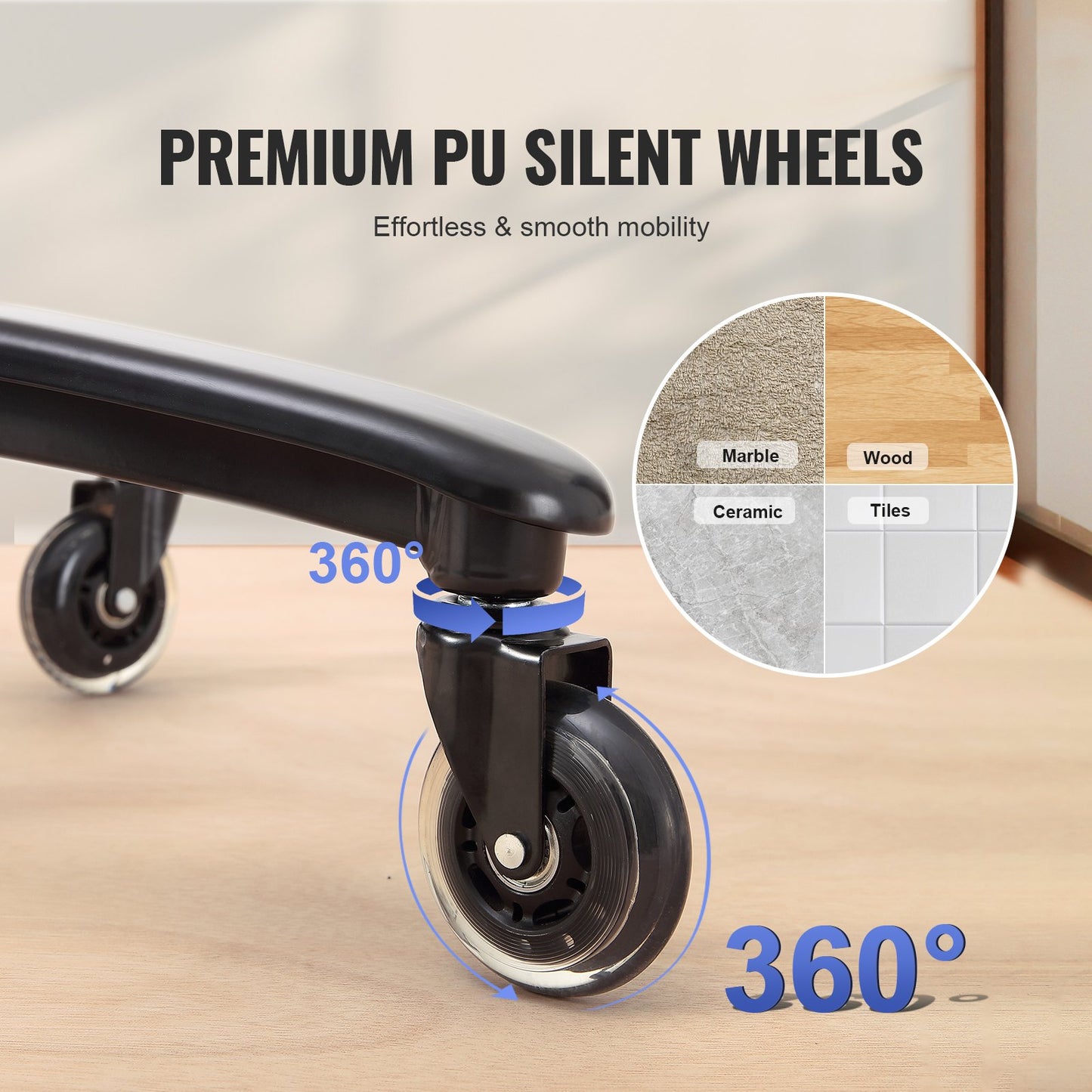 Heavy Duty Executive-kontorsstol med banbrytande justerbart svankstöd för långa timmar, stor och lång 400lbs kontorsstol, bred tjock vadderad stark metallbas Tysta hjul