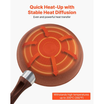 3-teilige Aluminium-Bratpfanne, Bratpfanne, 250, 280, 325 mm, antihaftbeschichtet, eingebrannt, grau