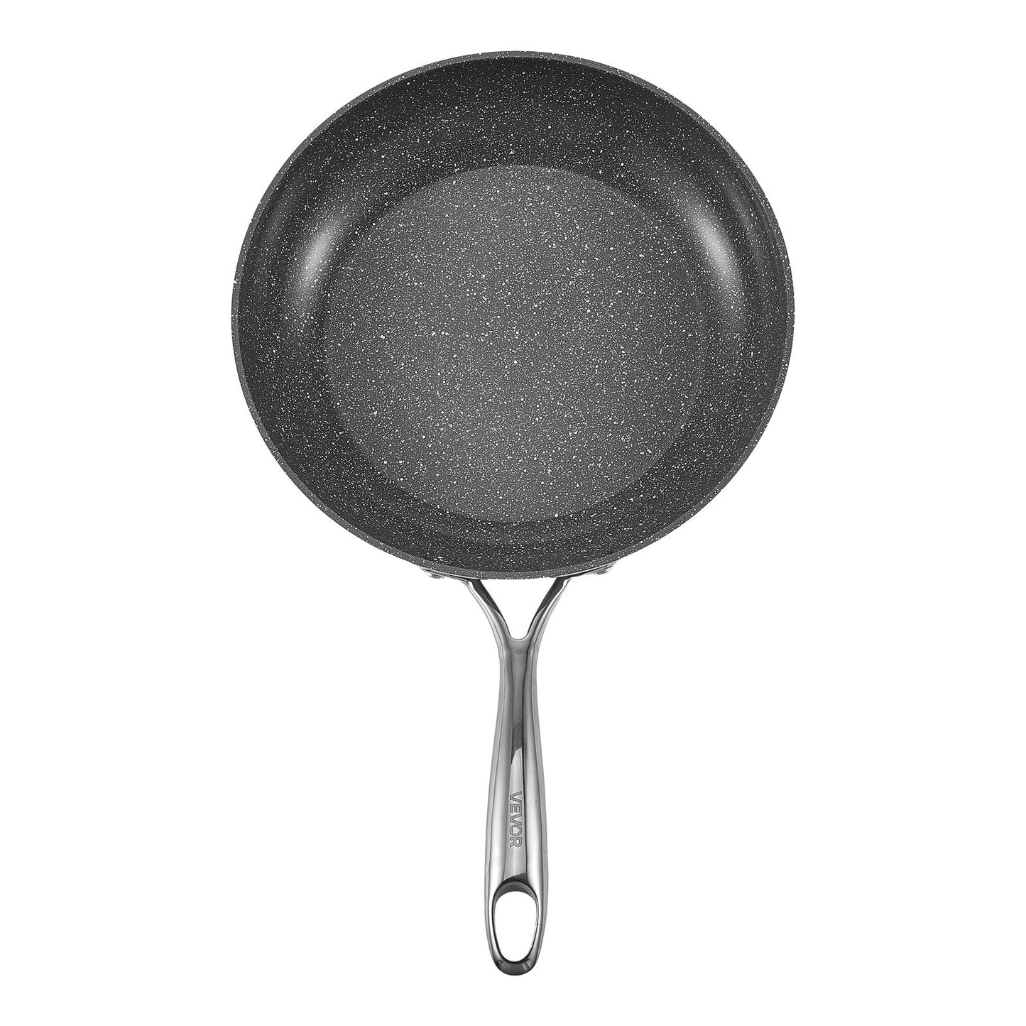 Frying Pan Skillet, Aluminum Egg Fry Pans, 3 Piece (8, 10, 12 in), Nonsitck Ceramic Heavy-Duty Skillets with Heat-Resistant Handle, Chef's Cookware, for Oven, Gas, Electric, Induction, Grey