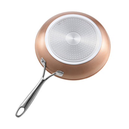 Frying Pan Skillet, Aluminum Egg Fry Pans, 3 Piece (8, 10, 12 in), Nonsitck Ceramic Heavy-Duty Skillets with Heat-Resistant Handle, Chef's Cookware, for Oven, Gas, Electric, Induction, Grey