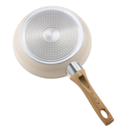 Frying Pan Skillet, Aluminum Egg Fry Pans, 3 Piece (8, 9.5, 11 in), Nonsitck Ceramic Heavy-Duty Skillets with Heat-Resistant Handle, Chef's Kitchen Cookware for Gas, Electric, Induction, Beige