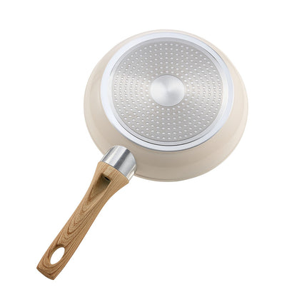 Frying Pan Skillet, Aluminum Egg Fry Pans, 3 Piece (8, 9.5, 11 in), Nonsitck Ceramic Heavy-Duty Skillets with Heat-Resistant Handle, Chef's Kitchen Cookware for Gas, Electric, Induction, Beige