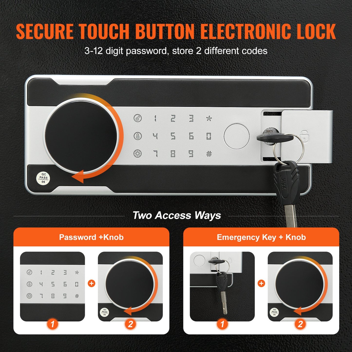 2.5 Cub Depository Safe, Deposit Safe with Drop Slot, Electronic Code Lock and 2 Emergency Keys, 20.27'' x 13.97'' x 13.97'' Business Drop Slot Safe for Cash, Mail in Home, Hotel, Office