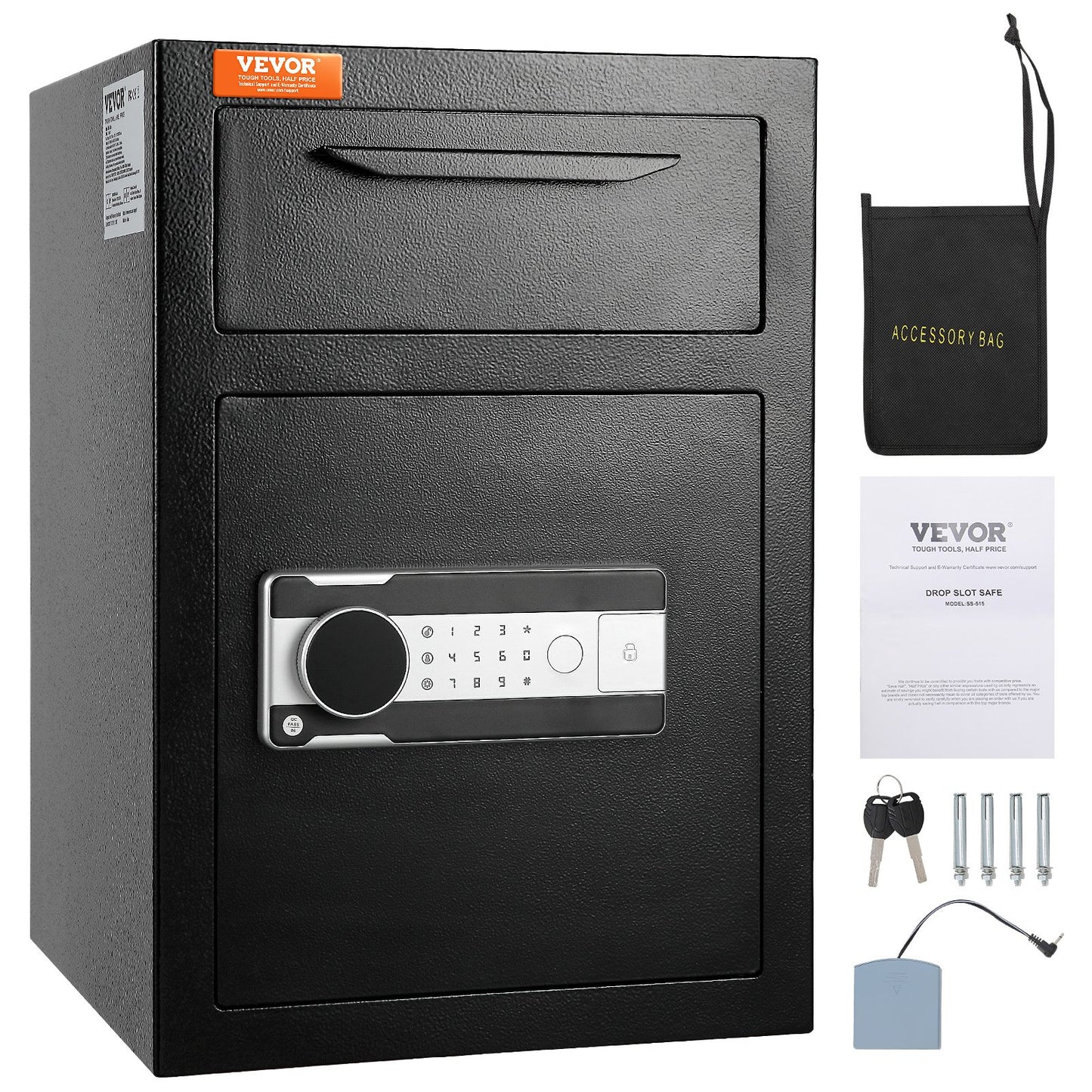 2.5 C Depository Safe Deposit Box with Drop Slot Password and Keys