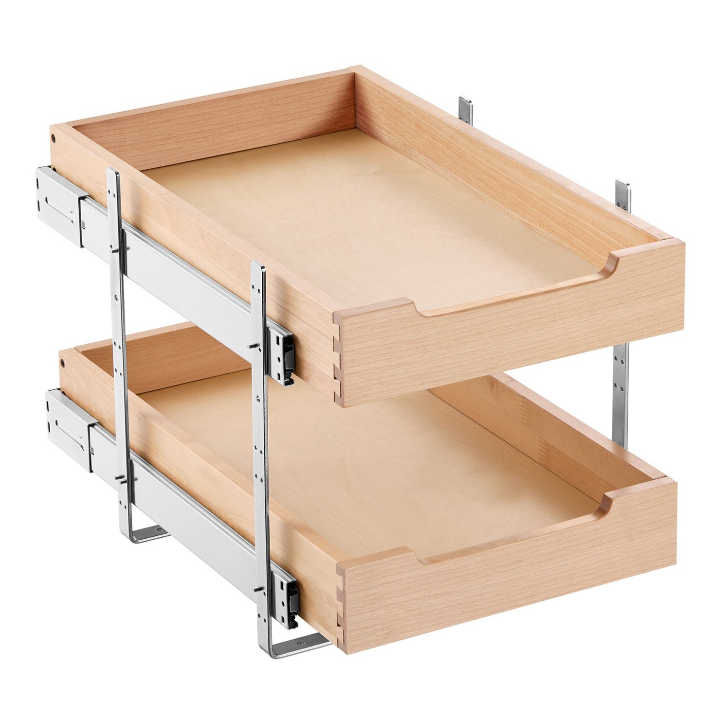 Ausziehbarer Schrank-Organizer mit 2 Ebenen, sanft schließende ausziehbare Holzschublade, 35,6 cm B x 53,3 cm T