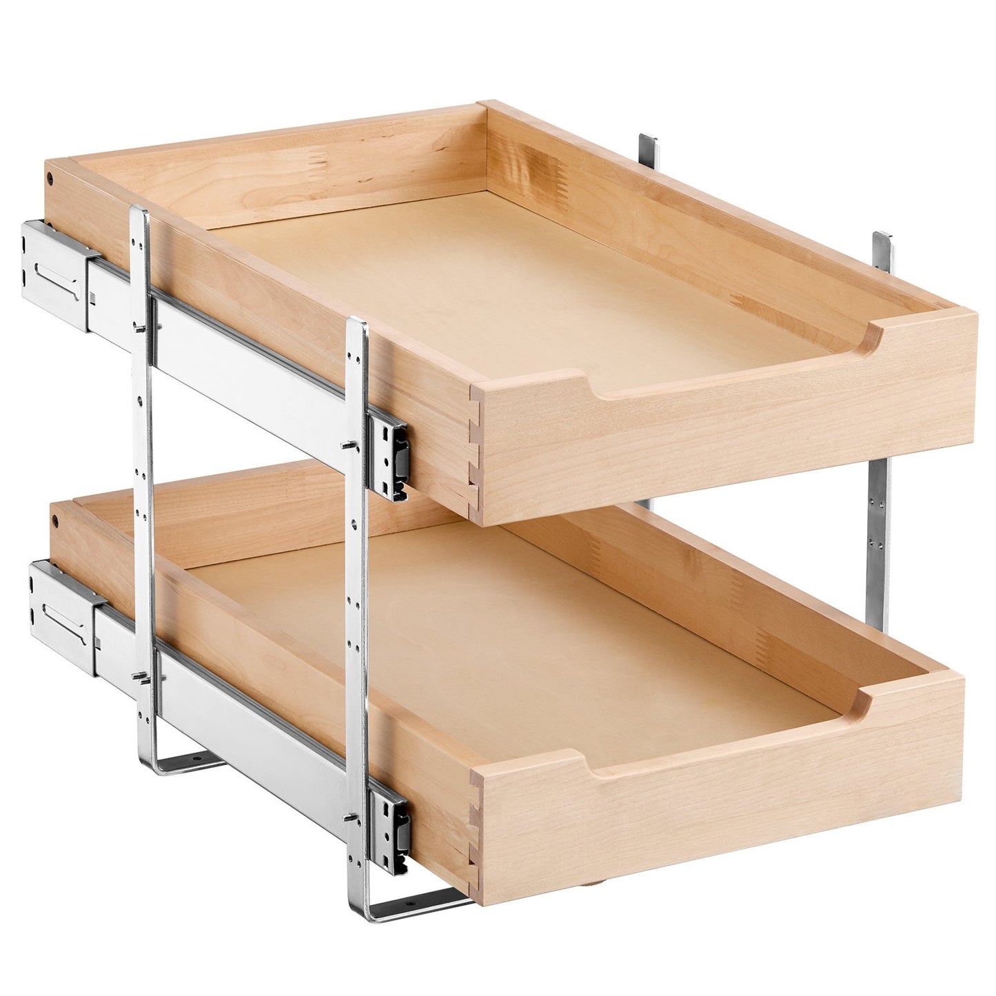 Ausziehbarer Schrank-Organizer mit 2 Ebenen, sanft schließende ausziehbare Holzschublade, 35,6 cm B x 53,3 cm T