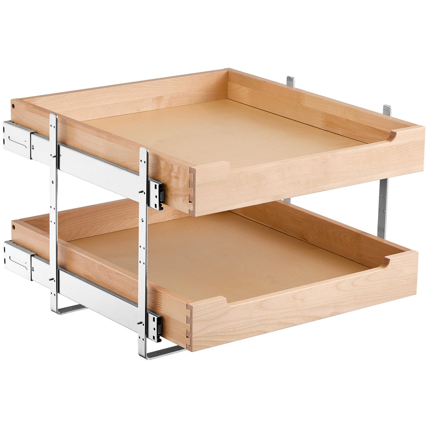 2-stufiger ausziehbarer Schrank-Organizer mit sanftem Schließmechanismus, Holzschublade, 50,8 cm B x 53,3 cm T