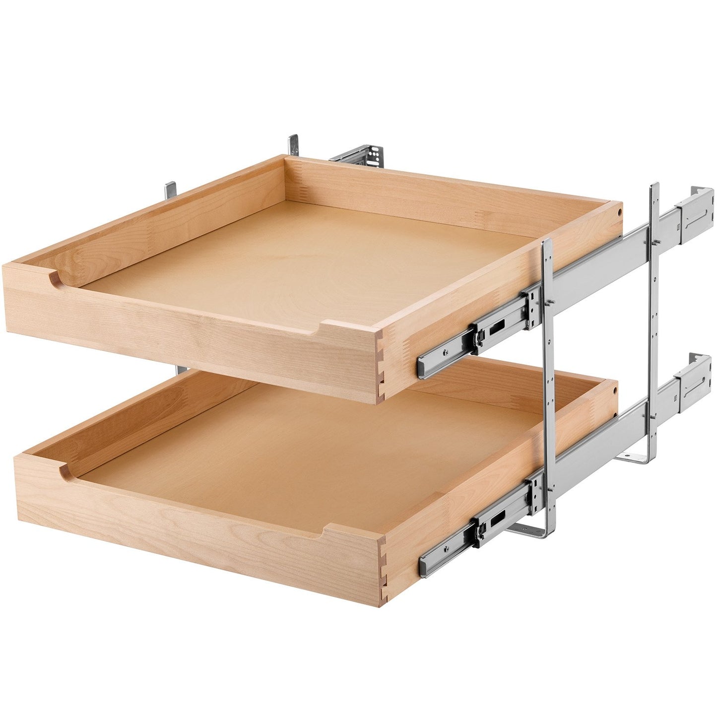 2-stufiger ausziehbarer Schrank-Organizer mit sanftem Schließmechanismus, Holzschublade, 50,8 cm B x 53,3 cm T
