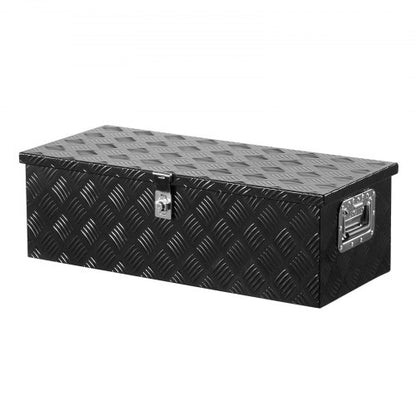 Heavy duty aluminum tool box for truck bed, black, 76 x 33 x 23 cm