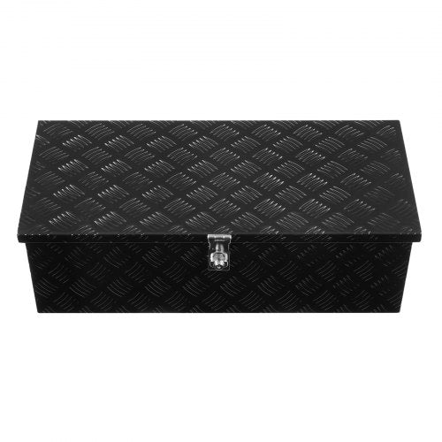 Heavy duty aluminum tool box for truck bed, black, 76 x 33 x 23 cm