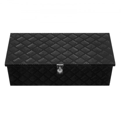 Heavy duty aluminum tool box for truck bed, black, 76 x 33 x 23 cm