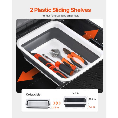 Robuster Aluminium-Werkzeugkasten für die Ladefläche, schwarz, 89 x 33 x 33 cm