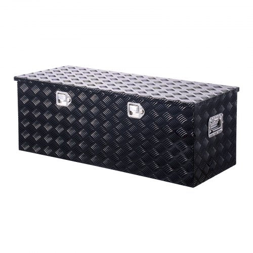 112 cm x 43 cm x 43 cm Hochleistungs-Werkzeugkasten aus Aluminium für die Ladefläche, schwarz