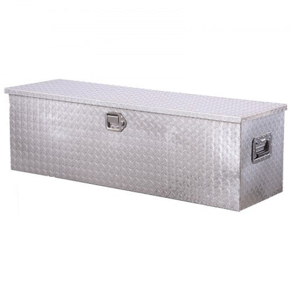 112 cm x 33 cm x 33 cm Robust aluminum tool box for truck bed, pickup/motorhome, silver