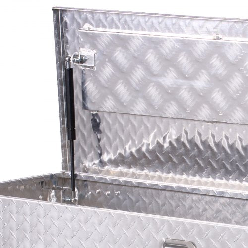 112 cm x 33 cm x 33 cm Robust aluminum tool box for truck bed, pickup/motorhome, silver