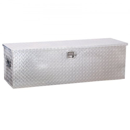 112 cm x 33 cm x 33 cm Robust aluminum tool box for truck bed, pickup/motorhome, silver
