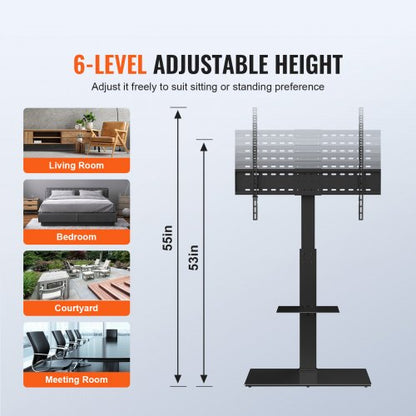 TV-stativfäste Vridbart universellt TV-stativ för 32-85 tums TV-apparater Justerbar höjd