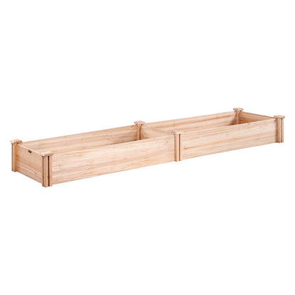 Raised Garden Bed, 7.9 x 2 x 0.8 ft Wooden Planter Boxes, Outdoor Planter Boxes with Open Base, for Growing Flowers/Vegetables/Herbs in Backyard/Garden/Patio/Balcony, Burlywood
