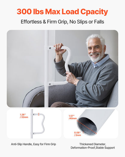 Golv-till-tak överföringsstång 300 pund Kapacitet för 7-10 fot tak vit