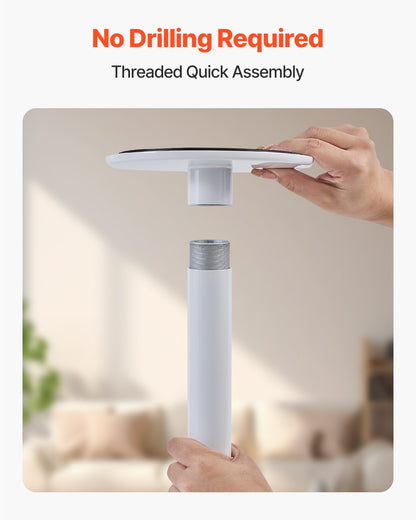 Golv-till-tak överföringsstång 300 pund Kapacitet för 7-10 fot tak vit