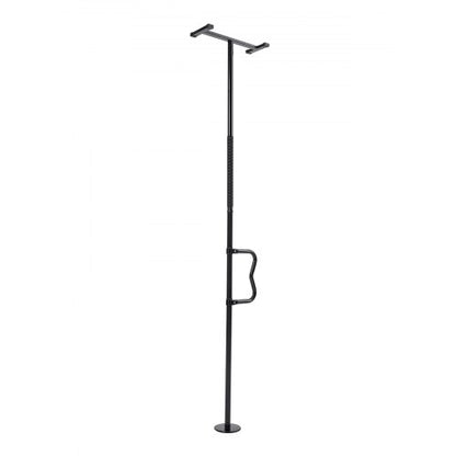 Floor-to-Ceiling Transfer Pole, Tension Mounted Bathroom Grab Bar with Anti-Slip Curve Handle, 300 Lbs Capacity Security Pole for Elderly, Ideal Senior Safety Pole for 7-10 Ft Ceilings, Black
