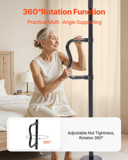 Golv-till-tak överföringsstång 300 pund Kapacitet för 7-10 fot tak svart