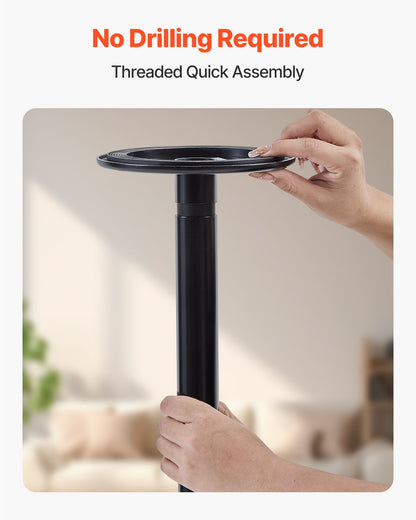 Golv-till-tak överföringsstång 300 pund Kapacitet för 7-10 fot tak svart