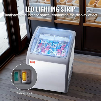 154 L kommerzieller Eiscreme-Ausstellungs-Gelato-Tauchgefrierschrank | EU