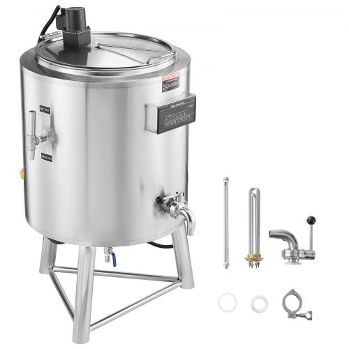 Milk Pasteurizer 100L, Commercial Milk Pasteurization Machine, Food Grade 304 Stainless Steel, Professional Pasteurization with Time and Temperature Control, for Milk Juice Yogurt Sterilization