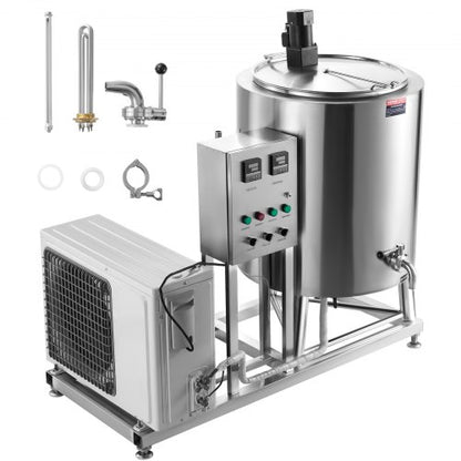 Milk Pasteurizer 150L, Commercial Milk Pasteurization Machine, Food Grade 304 Stainless Steel, Professional Pasteurization with Time and Temperature Control, for Milk Juice Yogurt Sterilization