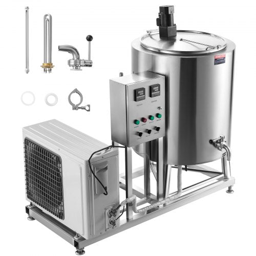 Milk Pasteurizer 150L, Commercial Milk Pasteurization Machine, Food Grade 304 Stainless Steel, Professional Pasteurization with Time and Temperature Control, for Milk Juice Yogurt Sterilization