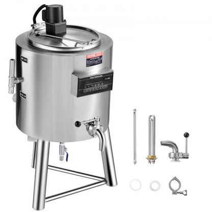 Milk Pasteurizer 50L, Commercial Milk Pasteurization Machine, Food Grade 304 Stainless Steel, Professional Pasteurization with Time and Temperature Control, for Milk Juice Yogurt Sterilization