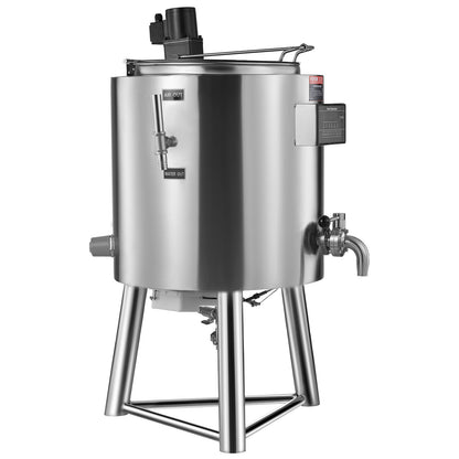 Milk Pasteurizer 50L, Commercial Milk Pasteurization Machine, Food Grade 304 Stainless Steel, Professional Pasteurization with Time and Temperature Control, for Milk Juice Yogurt Sterilization