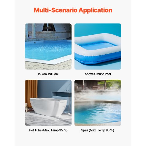 Pool-Staubsauger, 8,5 GPM, wiederaufladbar, Poolreinigung, max. 1 Std., mit Verlängerungsstange | EU