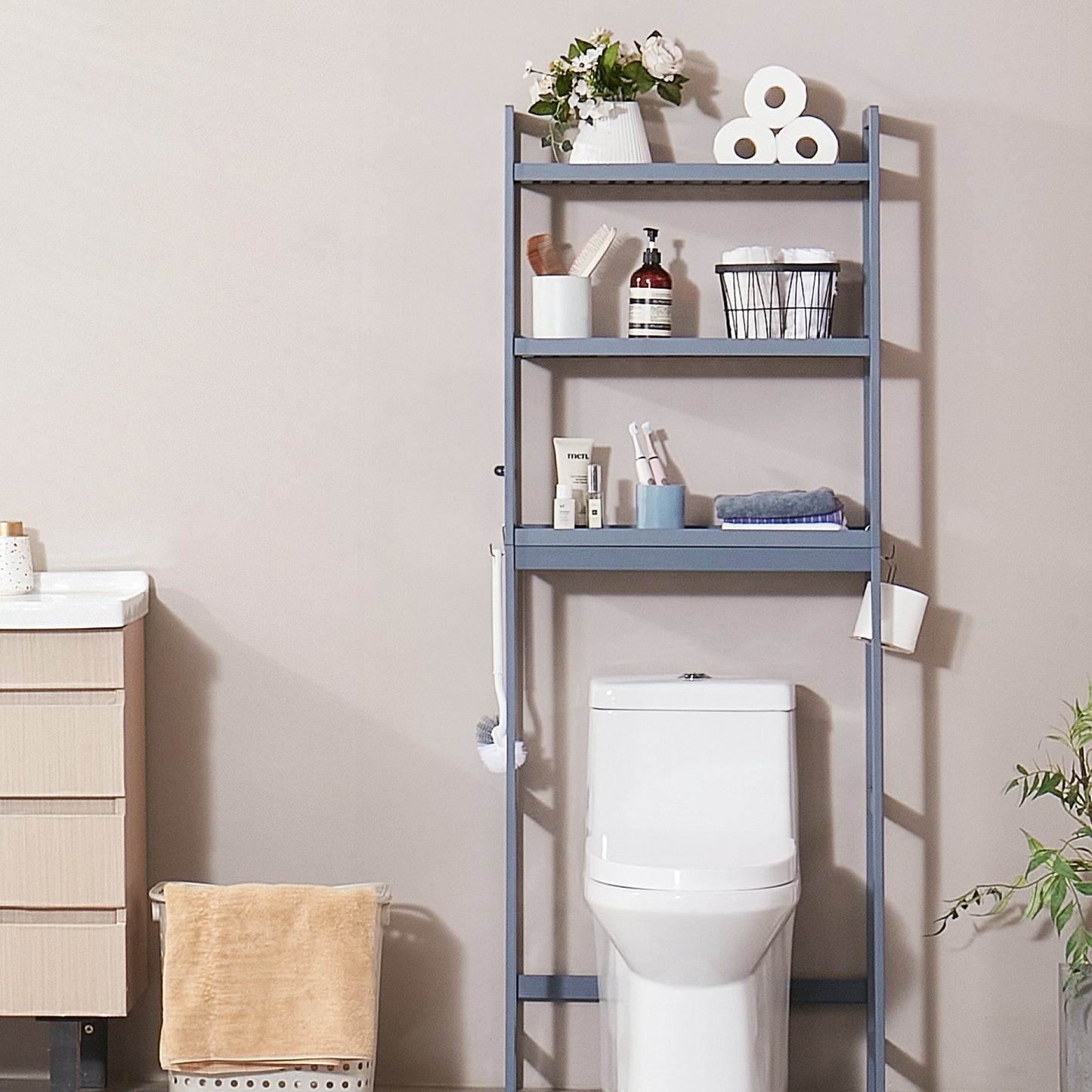 Over the Toilet Storage 3-Tier Bathroom Shelf Rack Space Saver Organizer