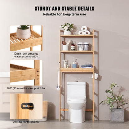 Over the Toilet Storage 3-Tier Bathroom Shelf Rack Space Saver Organizer