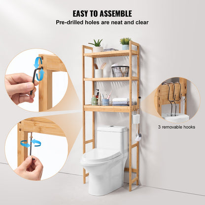 Over the Toilet Storage 3-Tier Bathroom Shelf Rack Space Saver Organizer
