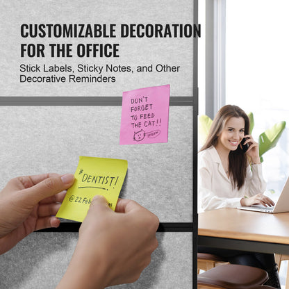 Office Divider, 2 Panel Office Partition, Freestanding Office Divider Wall Partition & Privacy Divider Reduce Noise and Room Separation, Light Grey