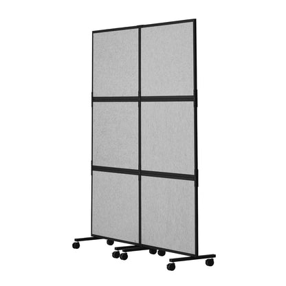 Office Divider, 2 Panel Office Partition, Freestanding Office Divider Wall Partition & Privacy Divider Reduce Noise and Room Separation, Light Grey