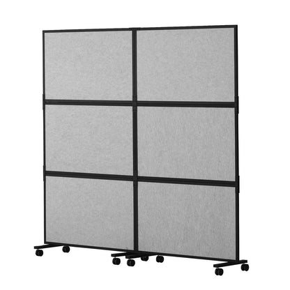 Office Divider, 2 Panel Office Partition, Freestanding Office Divider Wall Partition & Privacy Divider Reduce Noise and Room Separation, Light Grey