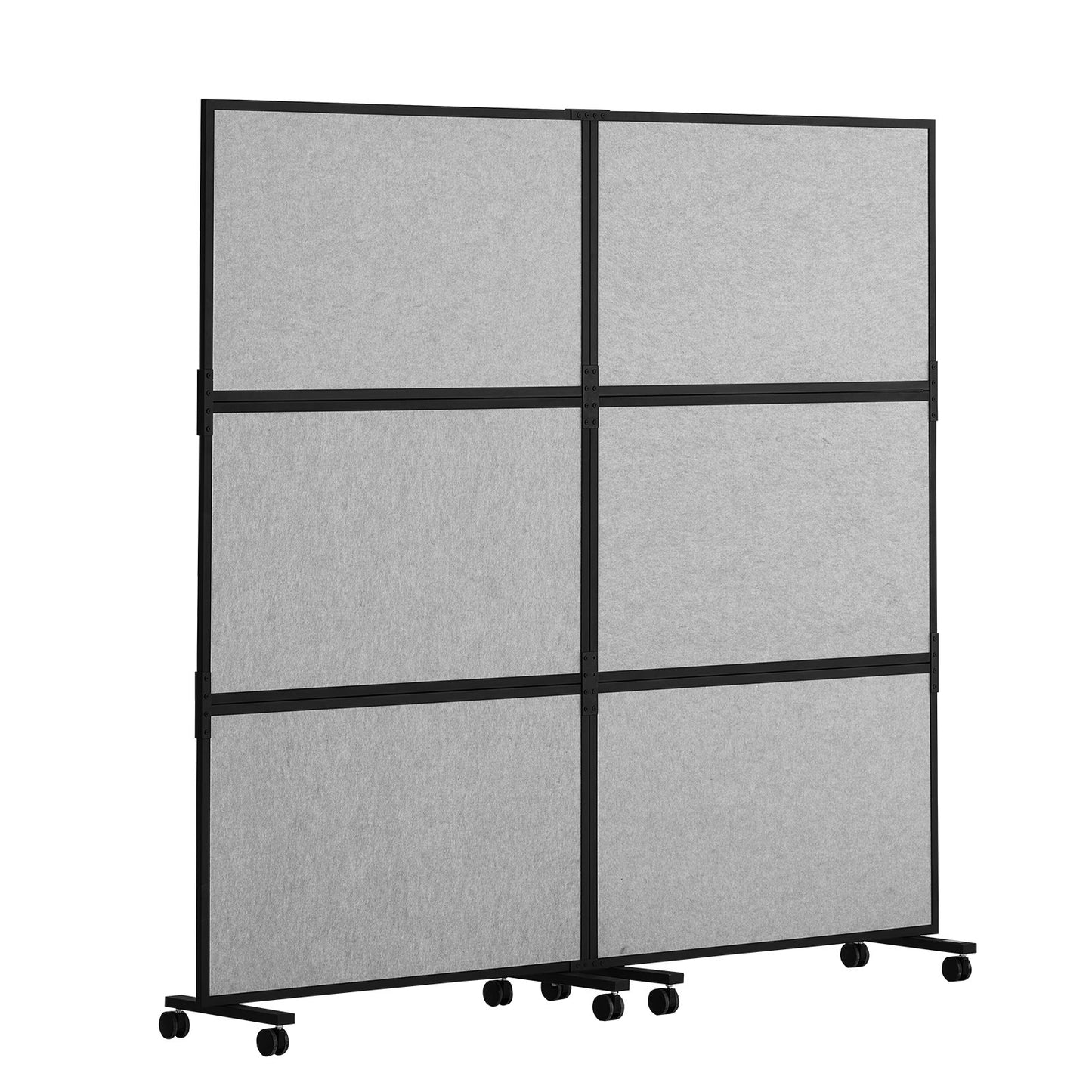Office Divider, 2 Panel Office Partition, Freestanding Office Divider Wall Partition & Privacy Divider Reduce Noise and Room Separation, Light Grey