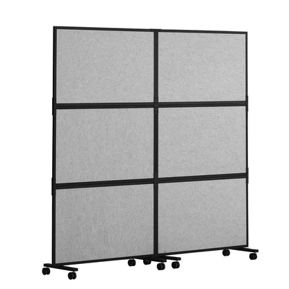 Office Divider, 2 Panel Office Partition, Freestanding Office Divider Wall Partition & Privacy Divider Reduce Noise and Room Separation, Light Grey