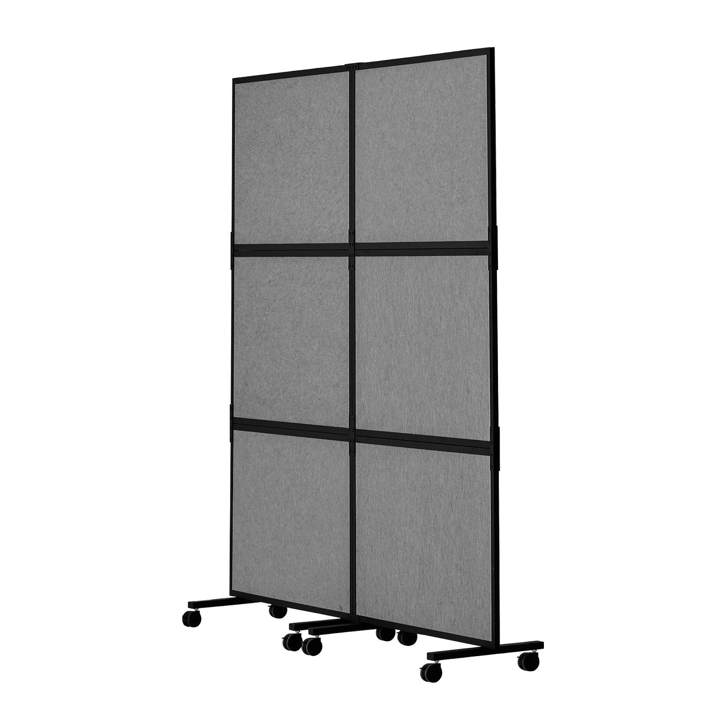 Office Divider, 2 Panel Office Partition, Freestanding Office Divider Wall Partition & Privacy Divider Reduce Noise and Room Separation, Dark Grey