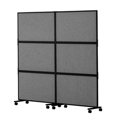 Office Divider, 2 Panel Office Partition, Freestanding Office Divider Wall Partition & Privacy Divider Reduce Noise and Room Separation, Dark Grey