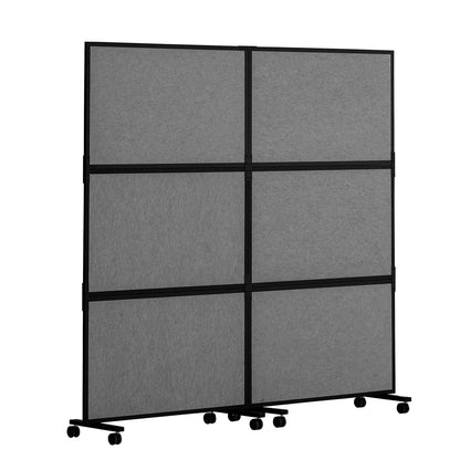 Office Divider, 2 Panel Office Partition, Freestanding Office Divider Wall Partition & Privacy Divider Reduce Noise and Room Separation, Dark Grey